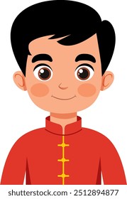 Illustration of a boy in traditional Chinese clothing