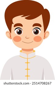 Illustration of a boy in traditional Chinese clothing