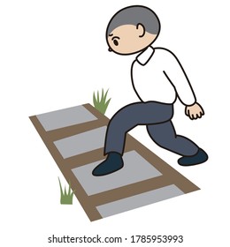 Illustration eines in Schwierigkeiten geratenen Jungen