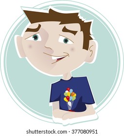 Illustration of a boy in t-shirt