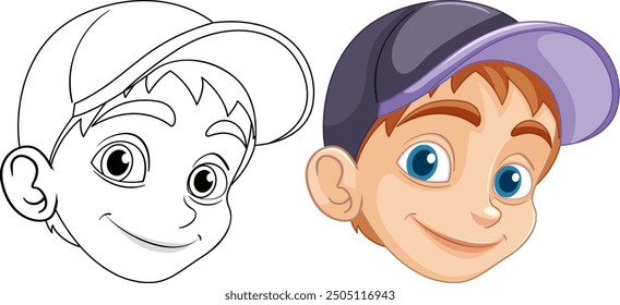 Illustration of a boy wearing a cap