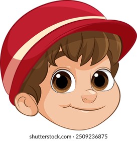 Ilustración de un niño con un sombrero rojo