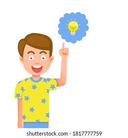 illustration of a boy who suddenly got an idea