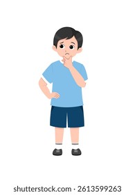 Illustration of a boy who is thinking