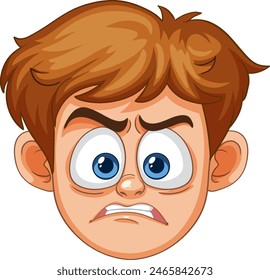 Illustration of a boy's angry face