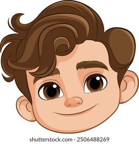 Illustration of a boy's face smiling