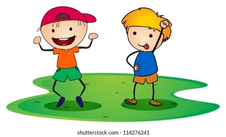 illustration of a boys on a white background