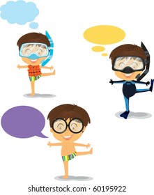 illustration of a boys on a white background