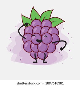 An Illustration of Boysenberry Cute Vector Character