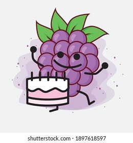 An Illustration of Boysenberry Cute Vector Character