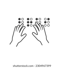 illustration of braille, braille reading, vector art.