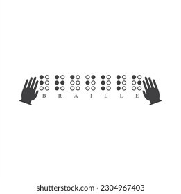illustration of braille, braille reading, vector art.