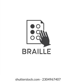 illustration of braille, braille reading, vector art.