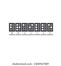 illustration of braille, braille reading, vector art.