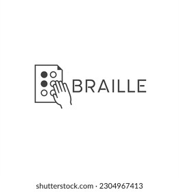 illustration of braille, braille reading, vector art.