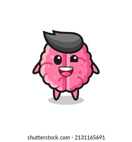 illustration of an brain character with awkward poses , cute style design for t shirt, sticker, logo element