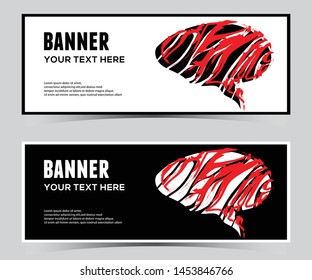 illustration of the brain for a horizontal banner background.