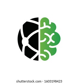 Illustration brain Logo Template. Strategy design