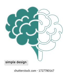 
ilustración del cerebro con estilo de contorno. ilustración de cerebro creativo.