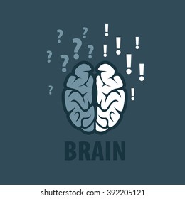 Illustration of the brain. Pattern abstract vector logo