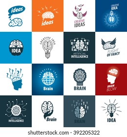 Illustration of the brain. Pattern abstract vector logo