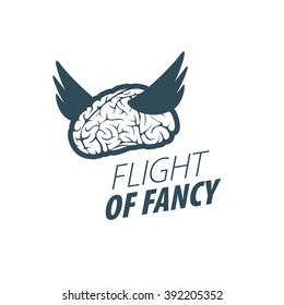 Illustration of the brain. Pattern abstract vector logo