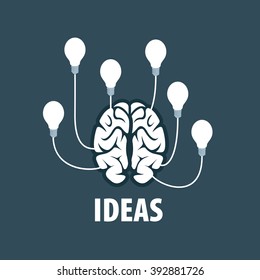 Illustration of the brain. Pattern abstract vector logo