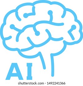 Illustration of a brain represent ai