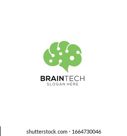 Illustration of Brain Technology Logo Design. Digital Tech Tech Logo Design Digital Tech Tech Logo With a white background