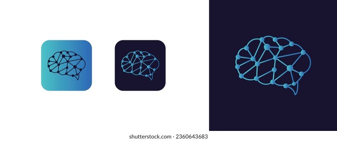 Illustration of Brain Technology Logo Design. Digital Tech. Brain Logo Template.