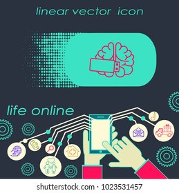Ilustración de la unidad flash del cerebro y USB