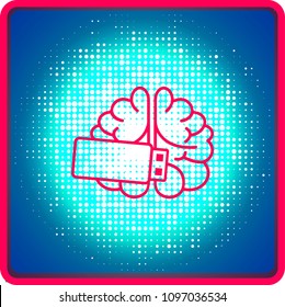 Illustration of brain and USB flash drive