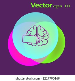 Illustration of brain and USB flash drive