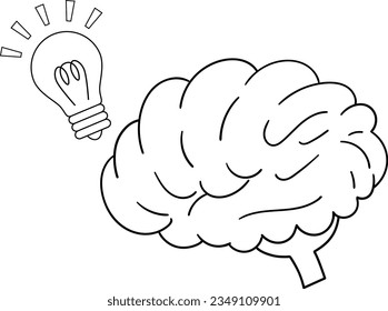 Illustration of the brain when something flashes in black and white