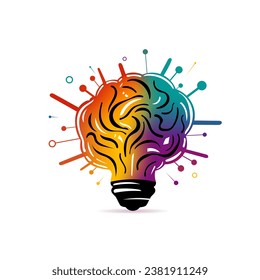Illustrationsbrainstorm. Symbol für kreative Ideen, Geist, denkende Vektorgrafik
