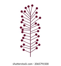 Illustration of a branch with berries, flat design