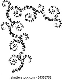 illustration with branch isolated on white background