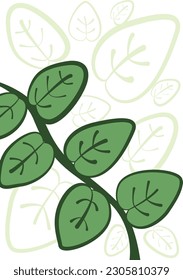 Illustration of a branch with leaves