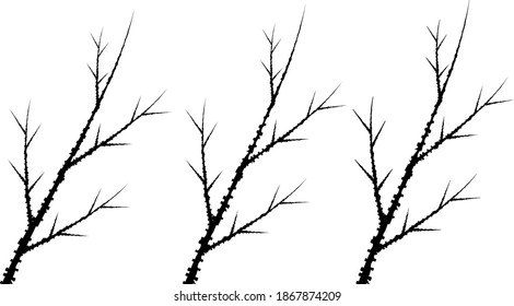 ilustración de ramas y árboles, en negro.