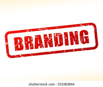 Illustration of branding text buffered on white background