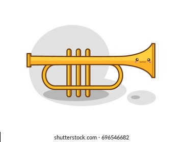 Illustration of brass trumpet philharmonic orchestra instrument