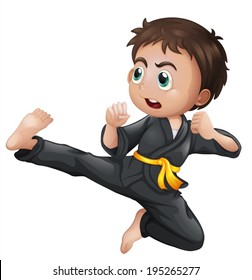 Illustration of a brave yellow belter on a white background