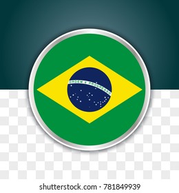illustration of brazil flag with isolated transparent background