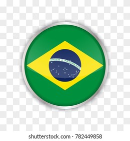 illustration of brazil flag with isolated transparent background