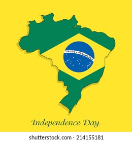 Illustration of Brazil Flag in Map for Independence Day