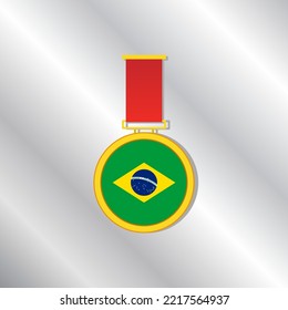 Illustration of Brazil flag Template