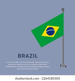 Illustration of Brazil flag Template