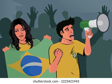 Illustration brasilianischer Proteste, brasilianische Präsidentschaftswahlen.