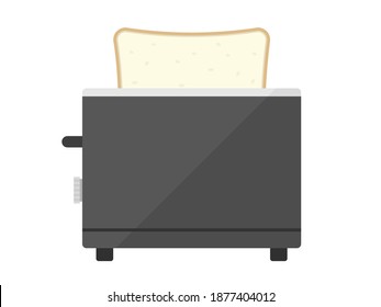 Illustration of bread baked in a toaster.