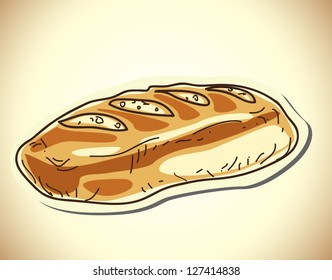 Illustration of bread, bakery icon, vector illustration
